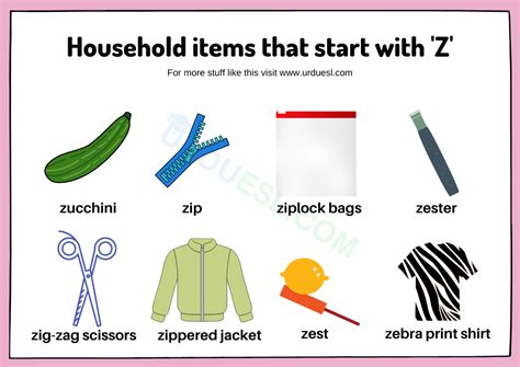 Household Items That Start With Z Things That Objects That Start With Z - Objects That Start With Z