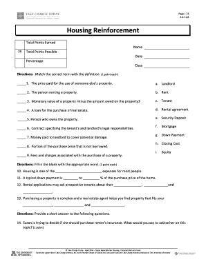 Housing Reinforcement Answer Key Fill Out Amp Sign Housing Reinforcement Worksheet Answers - Housing Reinforcement Worksheet Answers