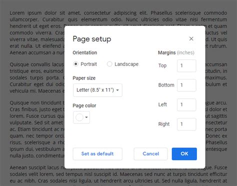 How To Choose Orientation Landscape On Google Drive?