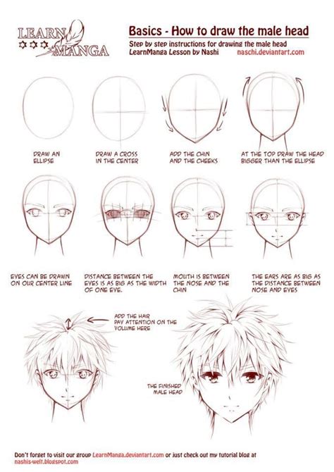  - How to draw a boy face anime girl