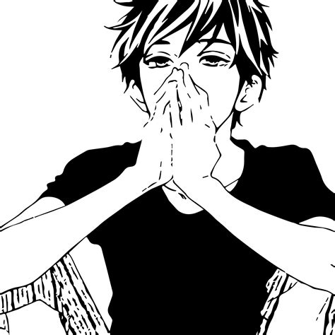  - How to draw anime boy face sad