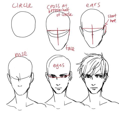  - How to draw anime boy faces