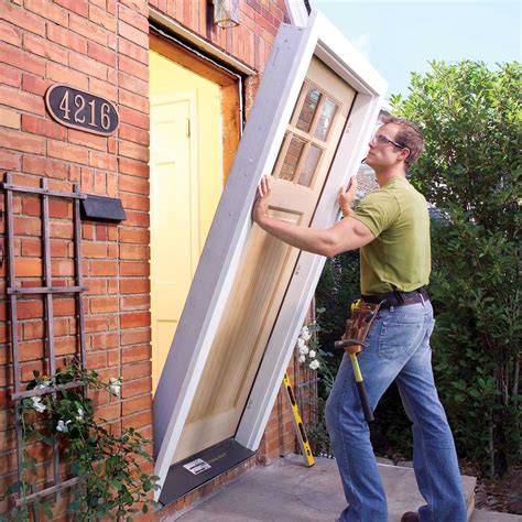 how to install a prehung exterior fiberglass door?