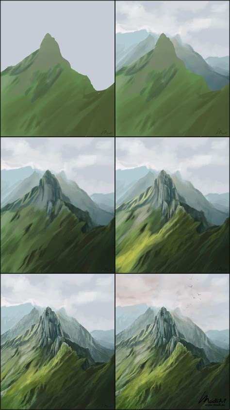 how to practice landscape digital painting?