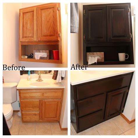 how to restain your bathroom cabinets?