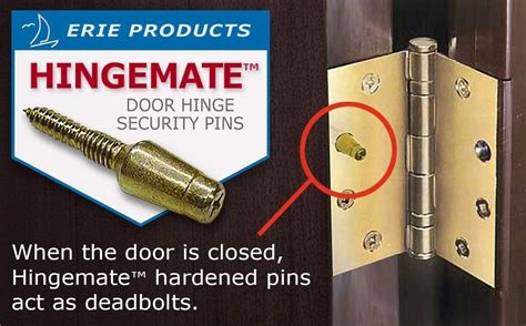 how to secure exterior hinge pins on a door?