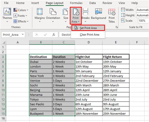 how to set page layout to landscape in excel 2018?