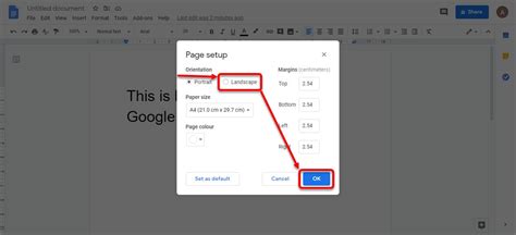 How To Turn A Single Page In Google Docs Landscape?