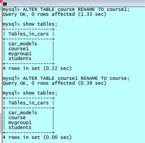 how change table name in sql