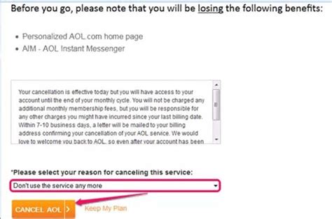 how to cancel apartment building aol email address