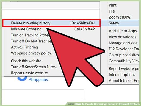 how delete history in internet explorer