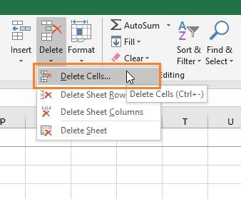 how do i delete cells in excel