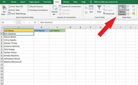 how do i split columns in excel