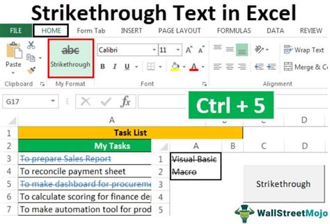 how do i strikethrough text in excel