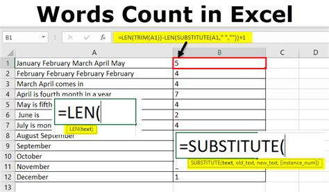 how do you count words in excel