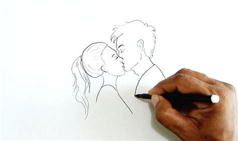 how do you draw someone kissing hands