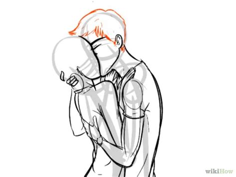 how do you draw someone kissing someone showing