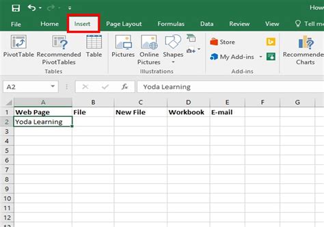 how do you make a link live in excel