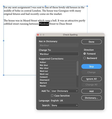 how do restore confidence spell check thwart indesign