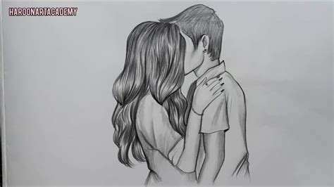 how draw people kissing