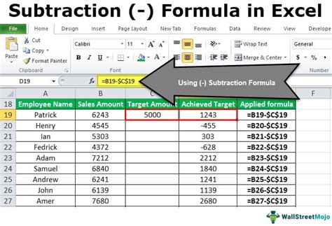 how highlight calculate subtraction tag excel