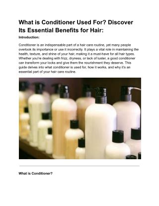 how is conditioner used