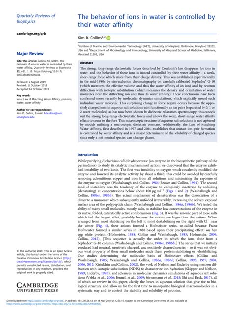 how is water and ions controlled