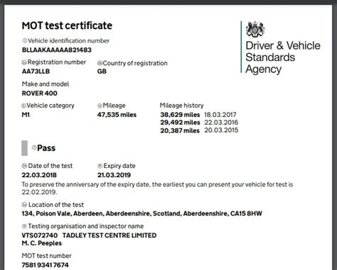 how long is an mot certificate valid