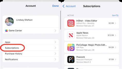 how manage subscriptions on iphone