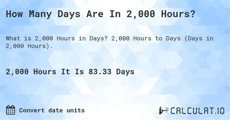 How Many Hours Is 2000 Minutes