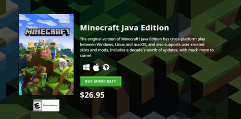 how much does minecraft java edition cost