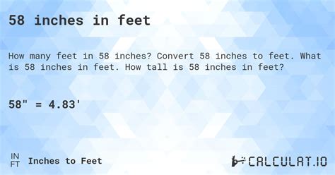 How Much Feet Is 58 Inches