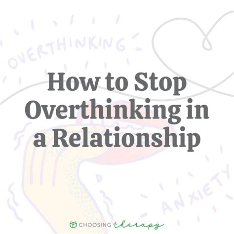 how not to overthink a relationship