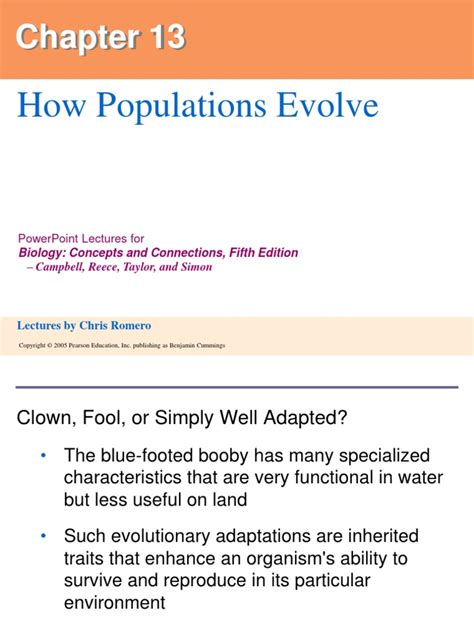 How Populations Evolve Chapter 13 Exercise 4 Answers