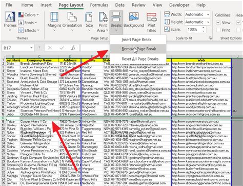 how remove page break in excel