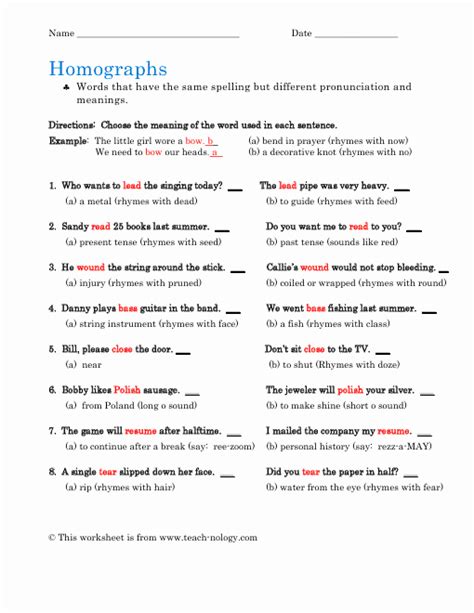 How To 30 Professionally Homographs Worksheet 3rd Grade Homograph Worksheets 2nd Grade - Homograph Worksheets 2nd Grade