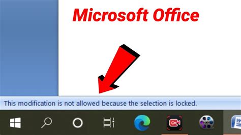 how to Fix This modification is not allowed because the selection is