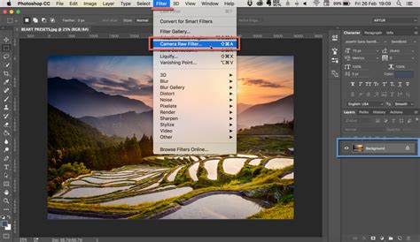 how to access camera raw in photoshop