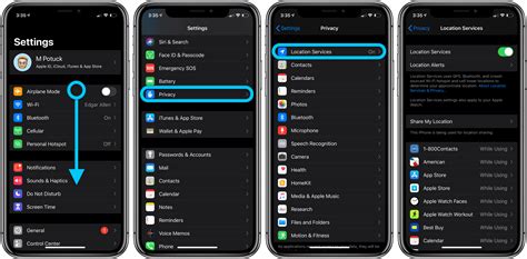 how to access location settings on iphone