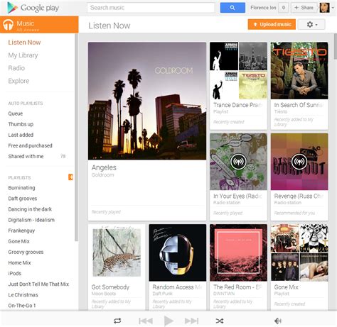 how to access music from google play