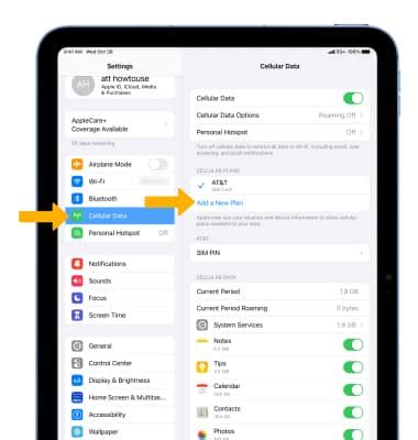 how to activate sim in ipad