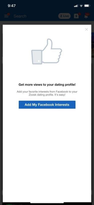 how to add interests on zoosk page