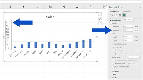 how to adjust graph scale in excel