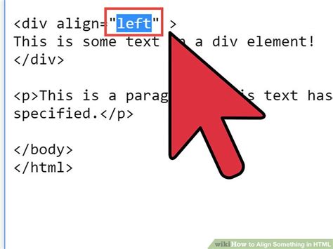 how to align the text in html