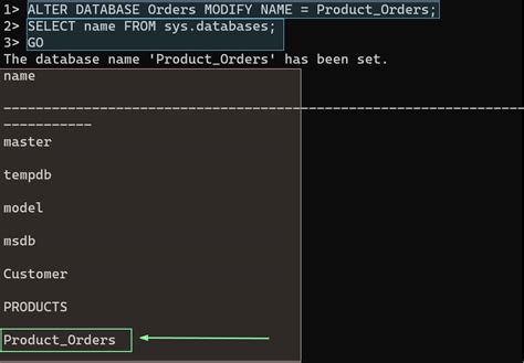 how to alter database name in sql