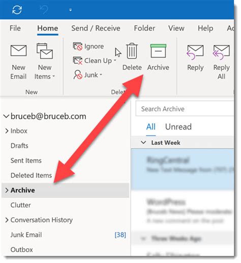 how to archive in outlook