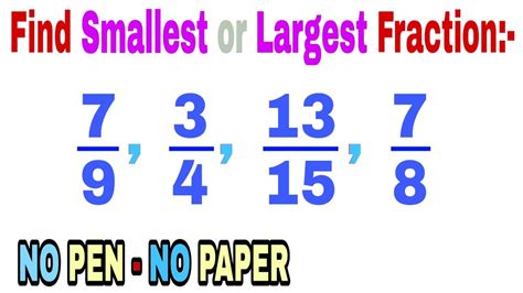 How To Arrange Fractions From Smallest To Largest Fraction Smallest To Biggest - Fraction Smallest To Biggest