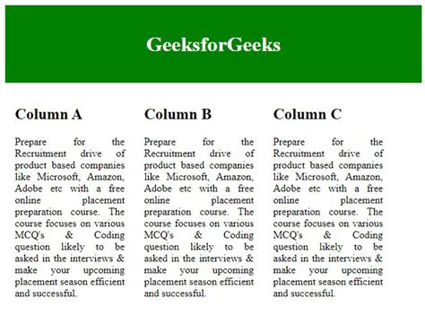 how to arrange text in html
