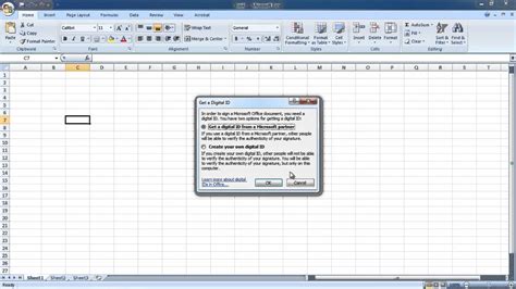 how to attach digital signature in excel