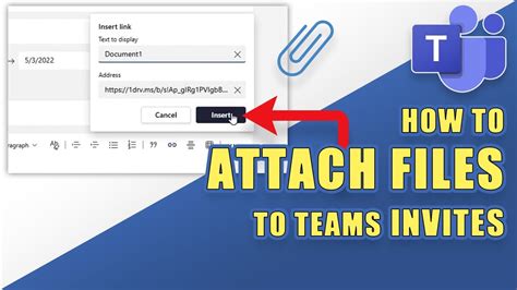 how to attach word file in teams meeting invite